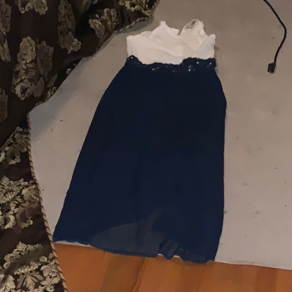 Lily Bleu size 10 blue and white dress